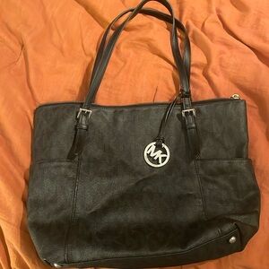 Large MK purse, black, MK design